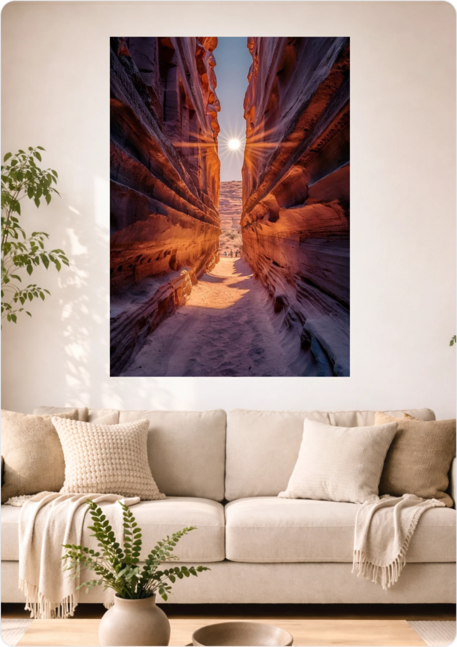 Affiche Canyon Désertique et Lumière du Soleil A3 Sans Cadre – Poster Paysage Nature et Voyage